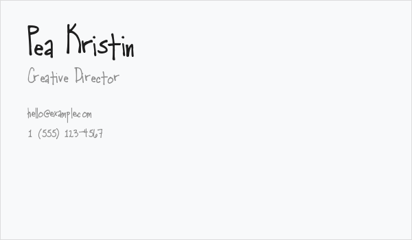 Pea Kristin Business Card