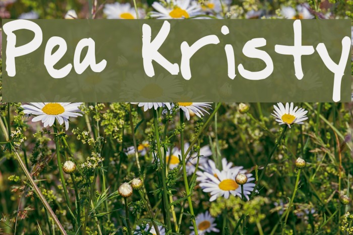 Pea Kristy Font examples
