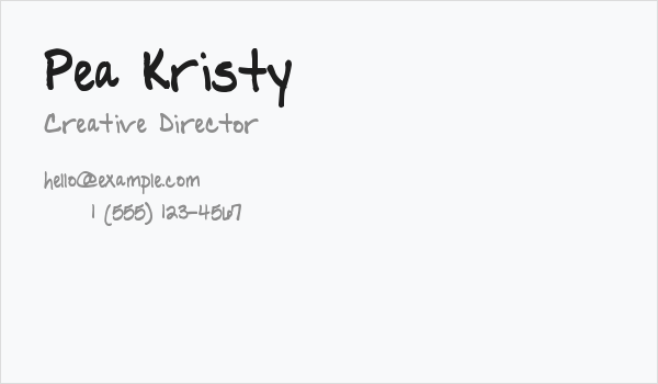 Pea Kristy Business Card