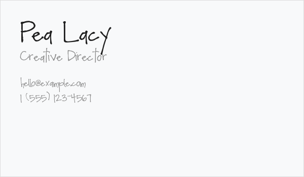 Pea Lacy Business Card