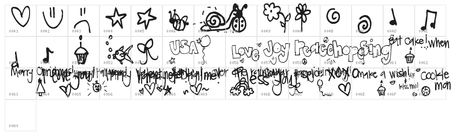 Pea Lauren Doodles Character Map