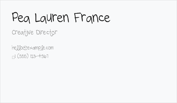 Pea Lauren France Business Card