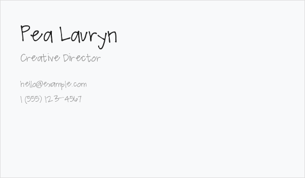 Pea Lauryn Business Card