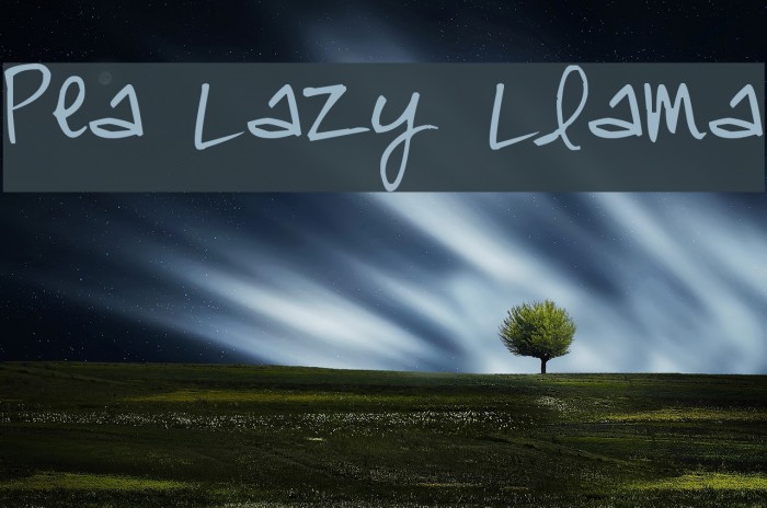 Pea Lazy Llama Font examples