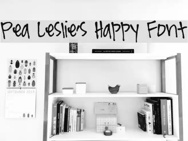 Pea Leslie's Happy Font  examples