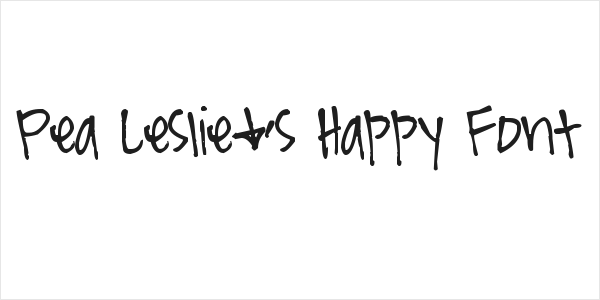 Pea Leslie's Happy Font Logo