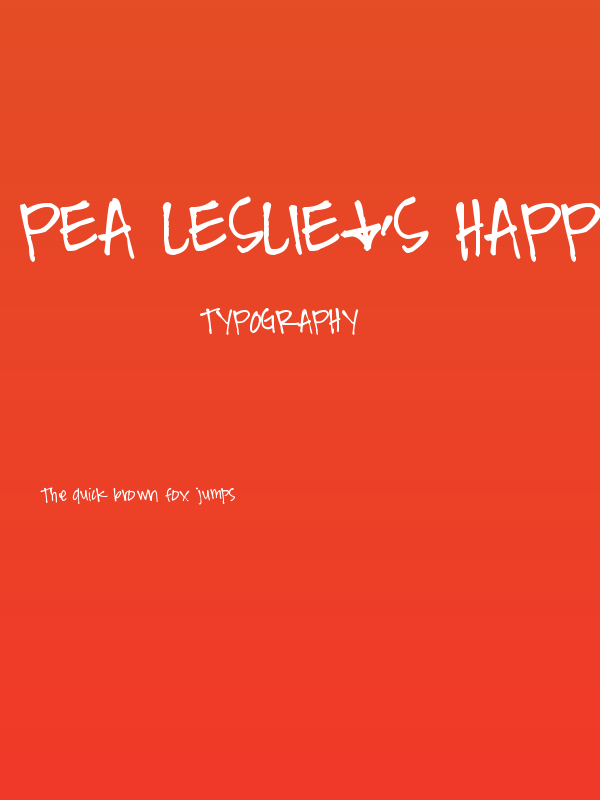 Pea Leslie's Happy Font Poster