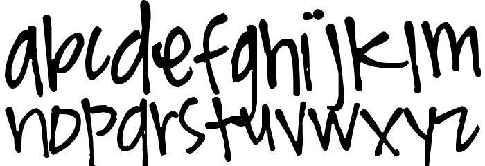 Pea Leslie's Happy Font Font LOWERCASE