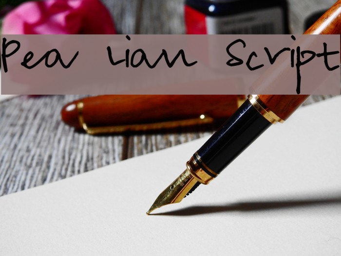 Pea Lian Script Font examples