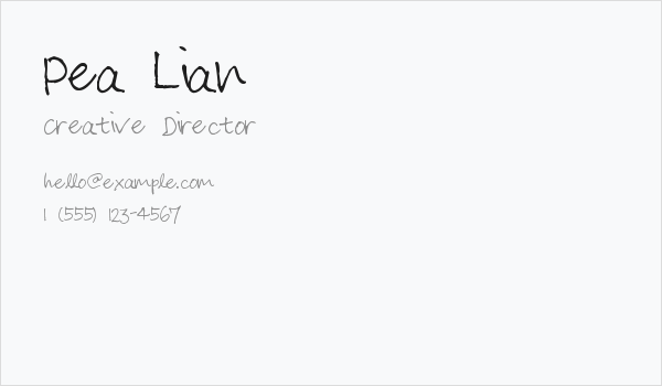 Pea Lian Business Card