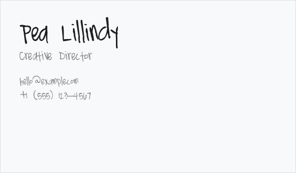 Pea Lillindy Business Card