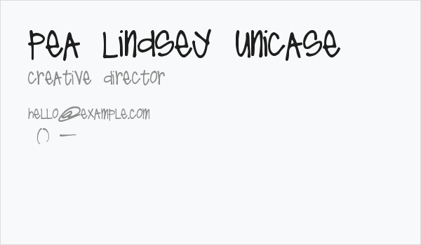 Pea Lindsey Unicase Business Card