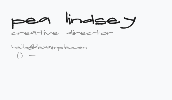 Pea Lindsey Business Card