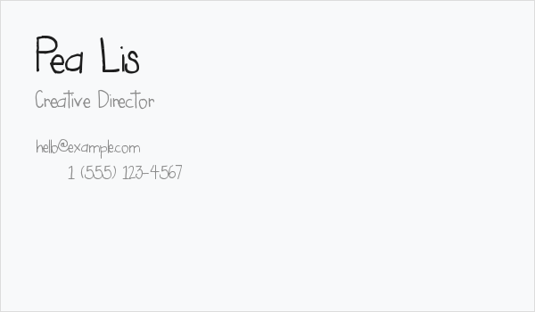 Pea Lis Business Card