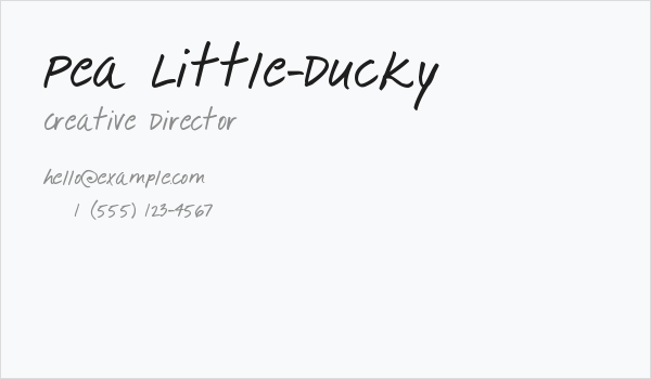 Pea Little-Ducky Business Card