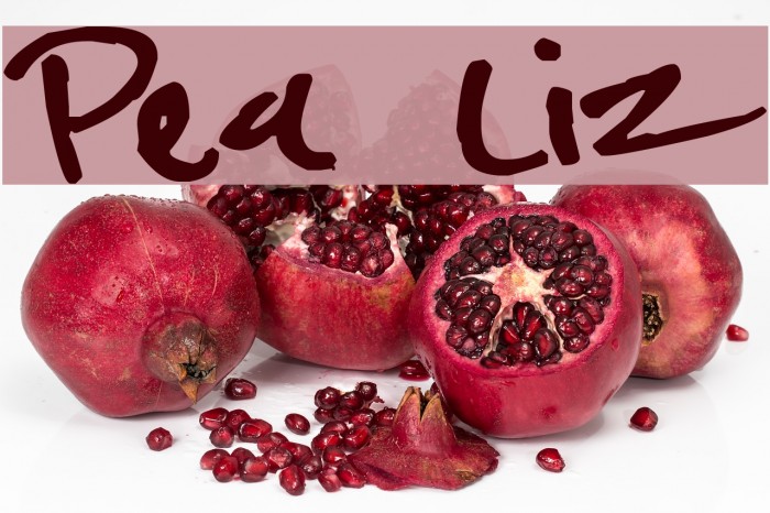 Pea Liz Font examples