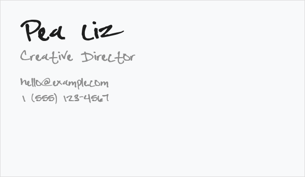 Pea Liz Business Card