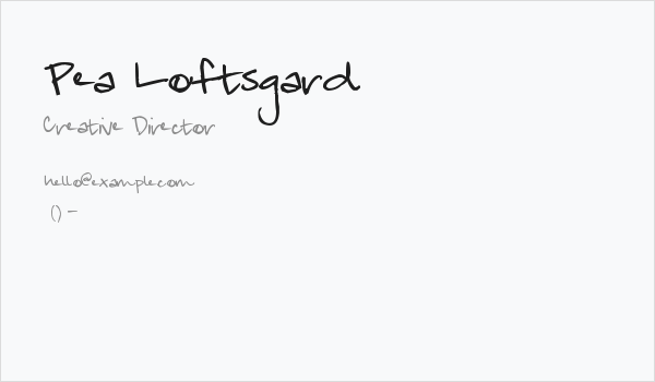 Pea Loftsgard Business Card