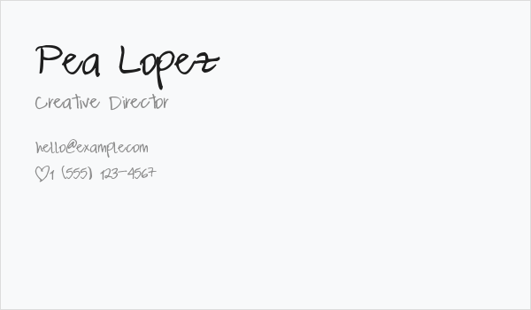 Pea Lopez Business Card
