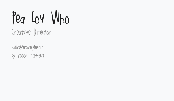 Pea Lou Who Business Card
