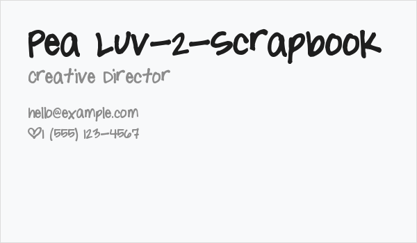Pea Luv-2-Scrapbook Business Card