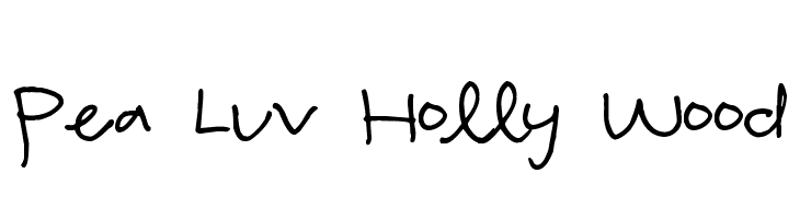 Pea Luv Holly Wood  免费字体下载