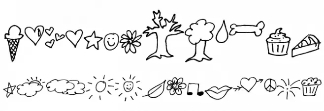 Pea Maia's Doodles Font UPPERCASE