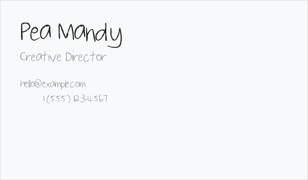 Pea Mandy Business Card