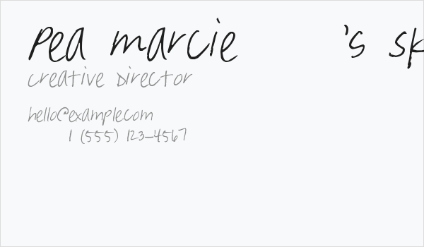 Pea Marcie's Skinny Print Business Card