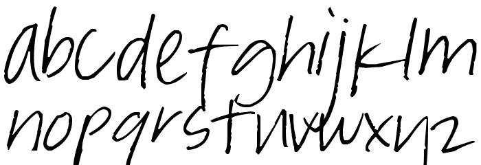 Pea Marcie's Skinny Print Font LOWERCASE
