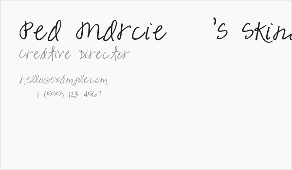 Pea Marcie's Skinny Script Business Card