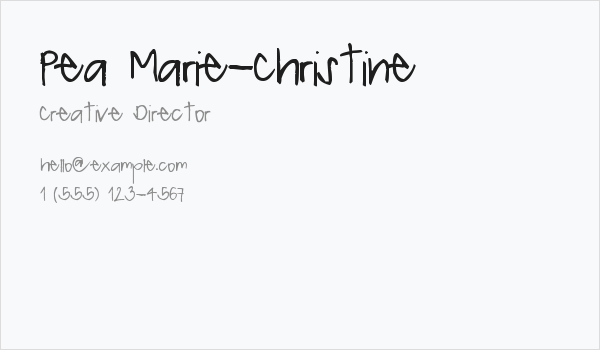 Pea Marie-Christine Business Card
