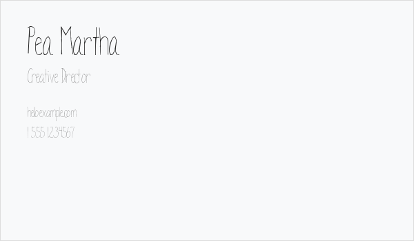 Pea Martha Business Card