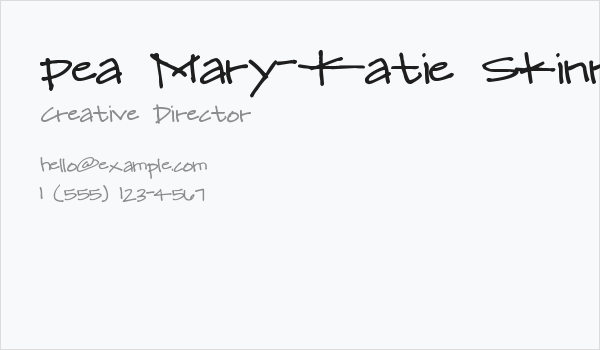 Pea Mary-Katie Skinny Business Card