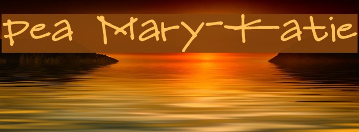 Pea Mary-Katie Font examples