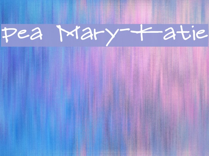 Pea Mary-Katie Font examples
