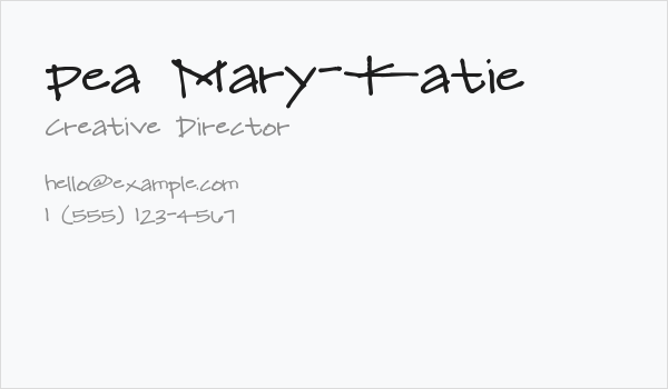 Pea Mary-Katie Business Card