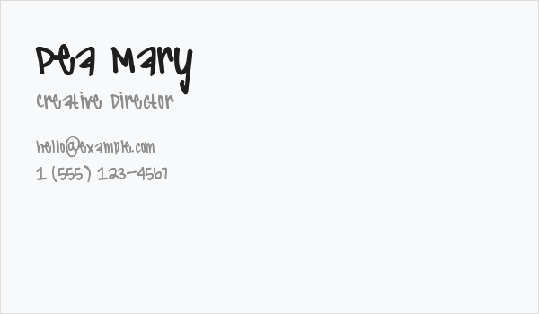 Pea Mary Business Card