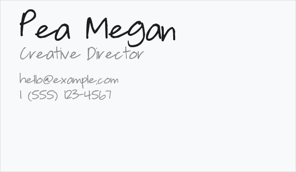 Pea Megan Business Card
