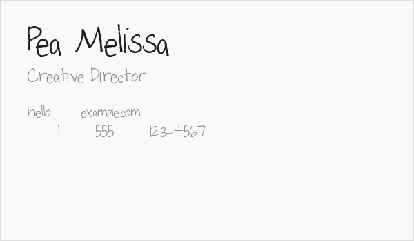 Pea Melissa Business Card