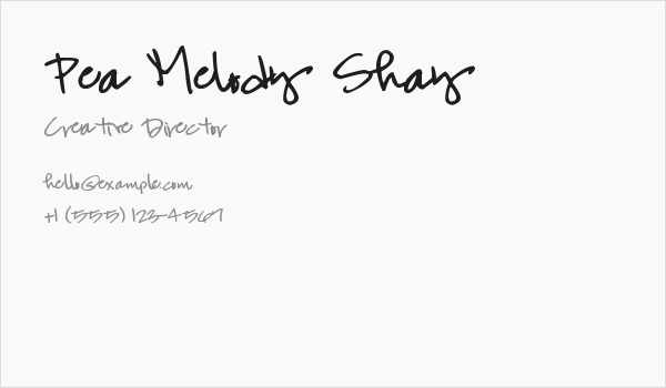 Pea Melody Shay Business Card