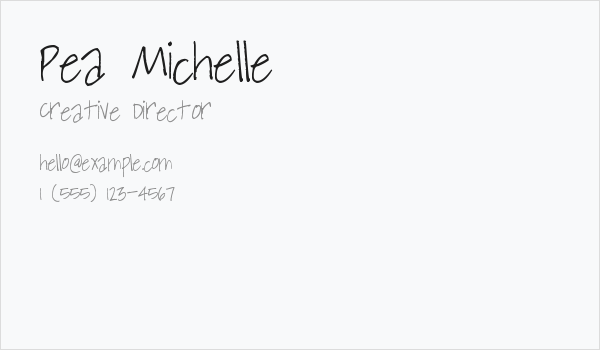 Pea Michelle Business Card