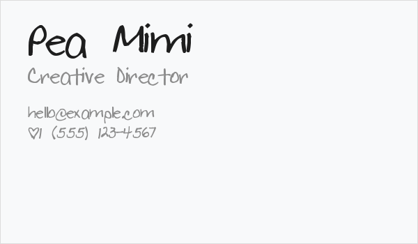 Pea Mimi Business Card