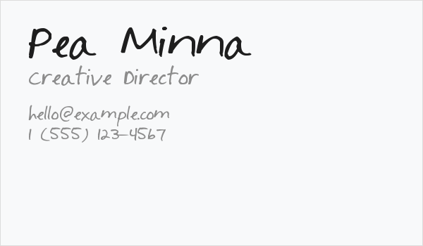 Pea Minna Business Card