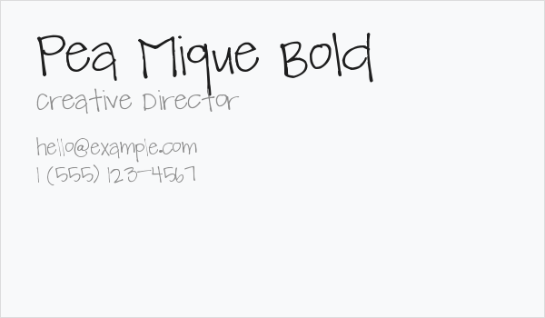 Pea Mique Bold Business Card