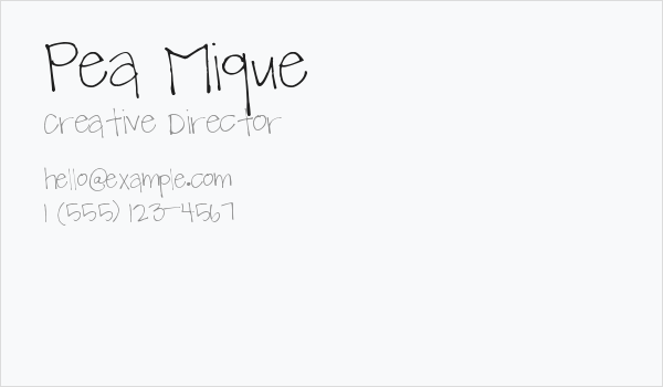 Pea Mique Business Card