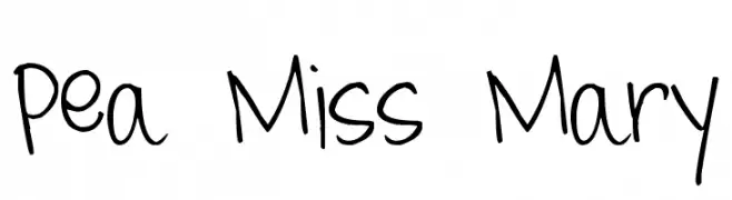 Pea Miss Mary  Frei Schriftart Herunterladen
