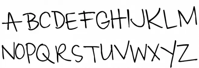 Pea Miss Mary Font UPPERCASE