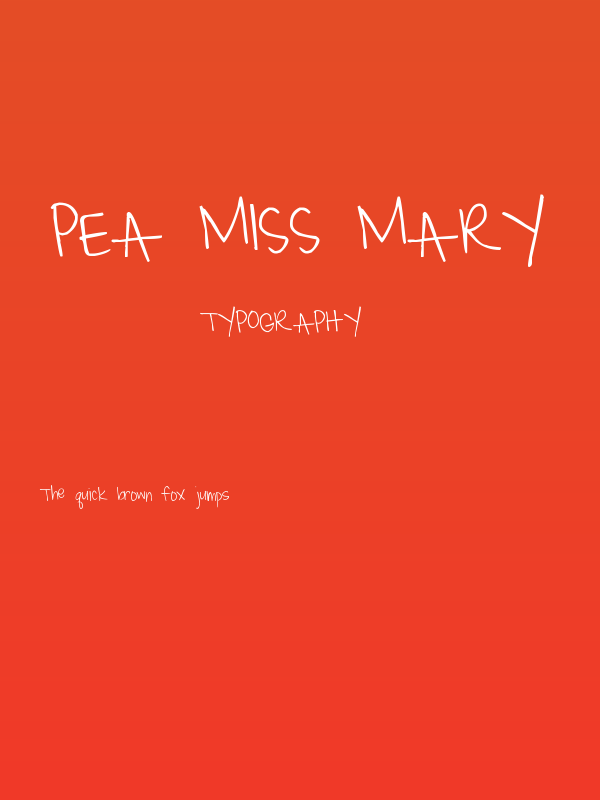 Pea Miss Mary Poster