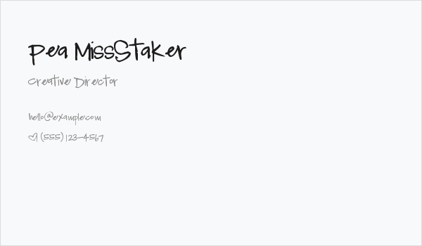Pea MissStaker Business Card